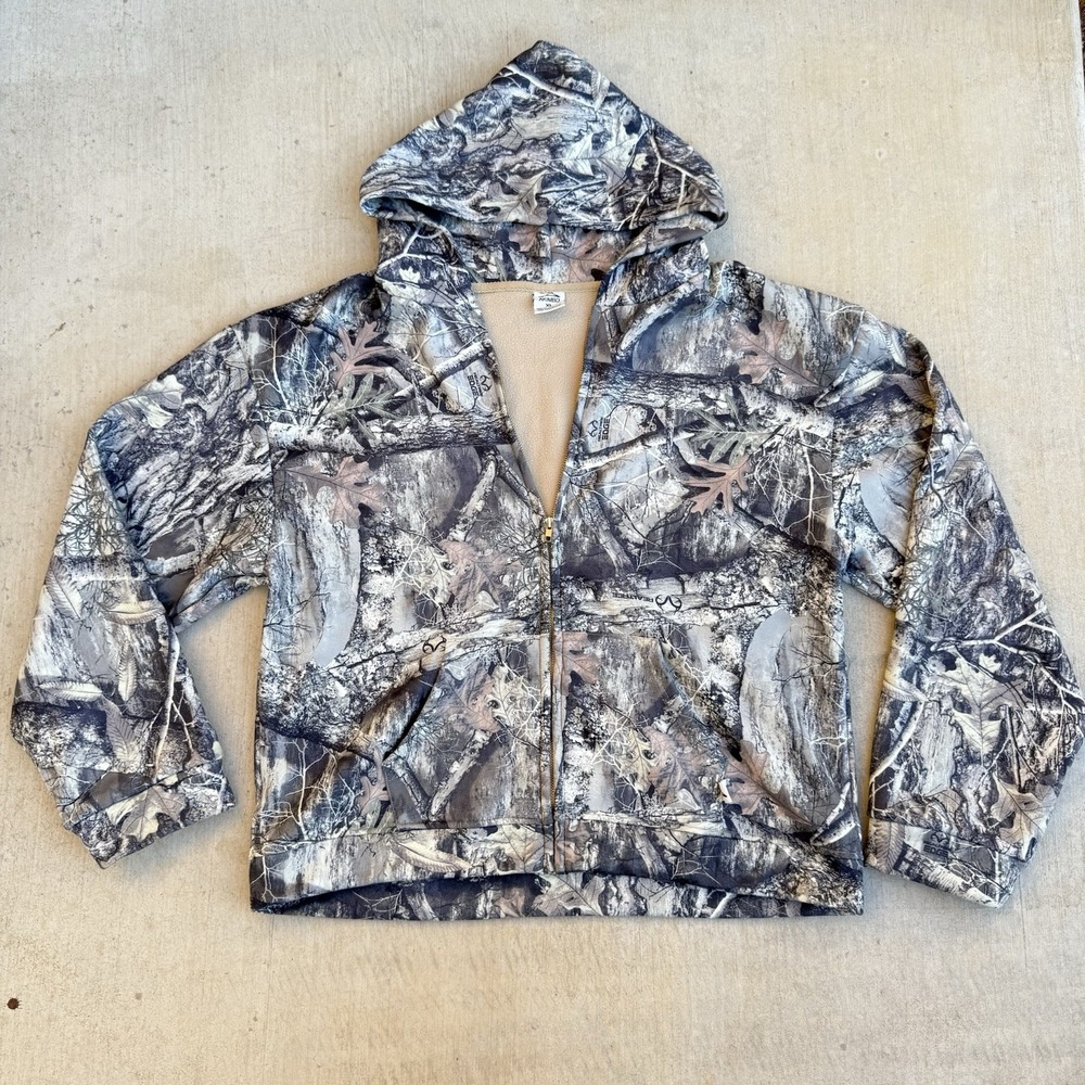 AKIMBO Club Real Tree Edge Camo Hoodie Jacket Men's Size XL Full Zip Hunting USA